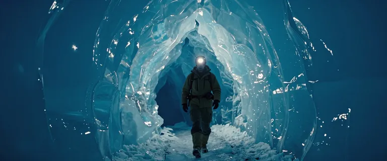 Ice Cave - wide steadicam follow
