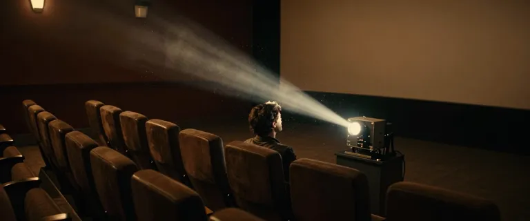 Projection - wide slow dolly-in